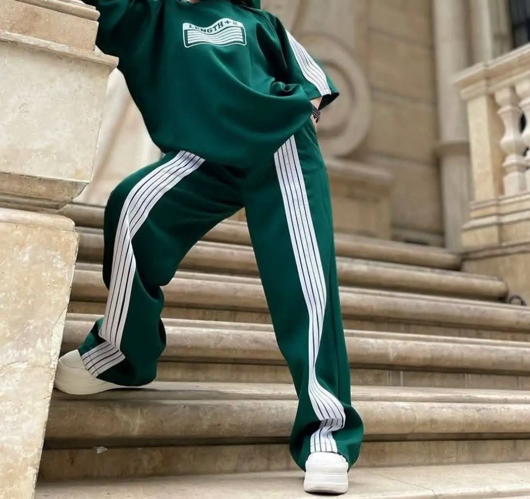 ست اورسایز دو تیکه نواردار🌱