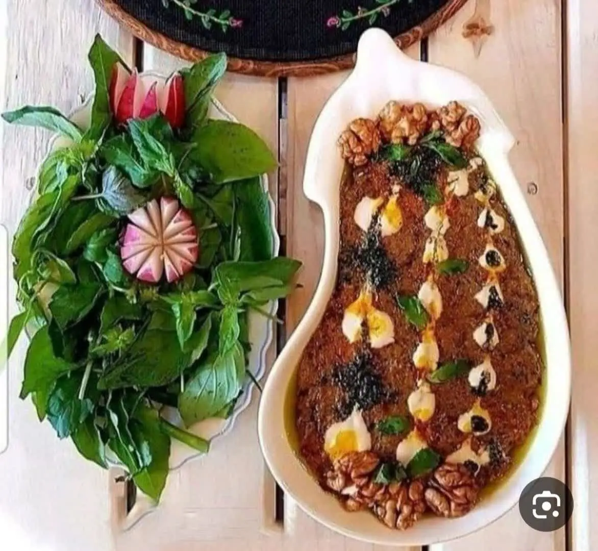 خورشت خوری. سالاد خوری سرامیکی طرح بادمجان 
