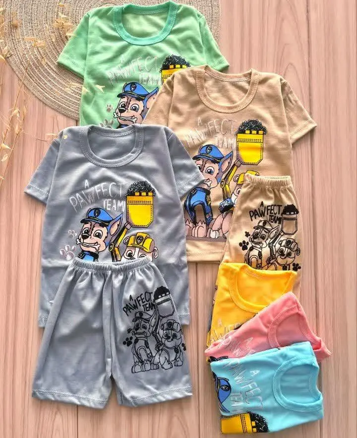 لباس بچه گانه تیشرت شلوارک سگ مکانیک
