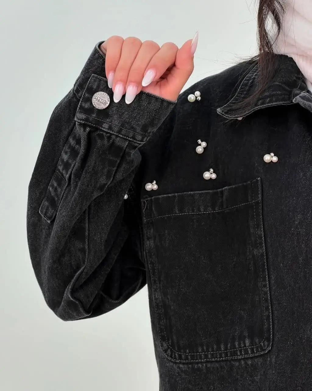 🦋نام مدل: مانتو جین مرواریدی 🐚
