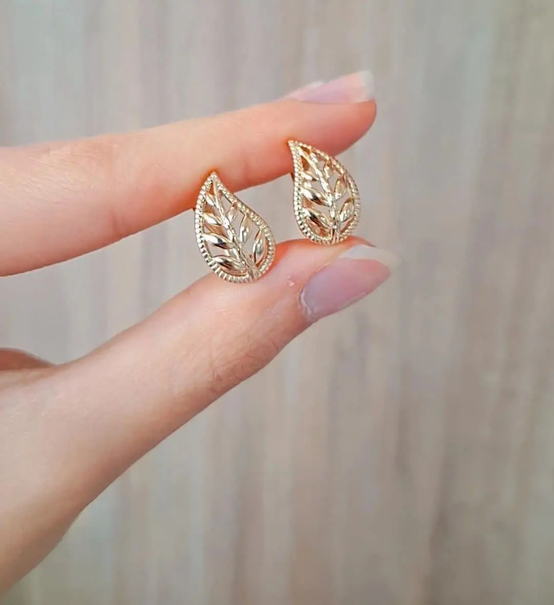 💍گوشواره طرح برگ ژوپینگ 🤗