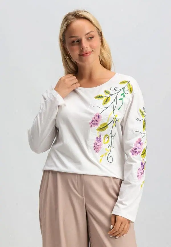 🌼بلوز نخی مجلسی گلدوزی شده...