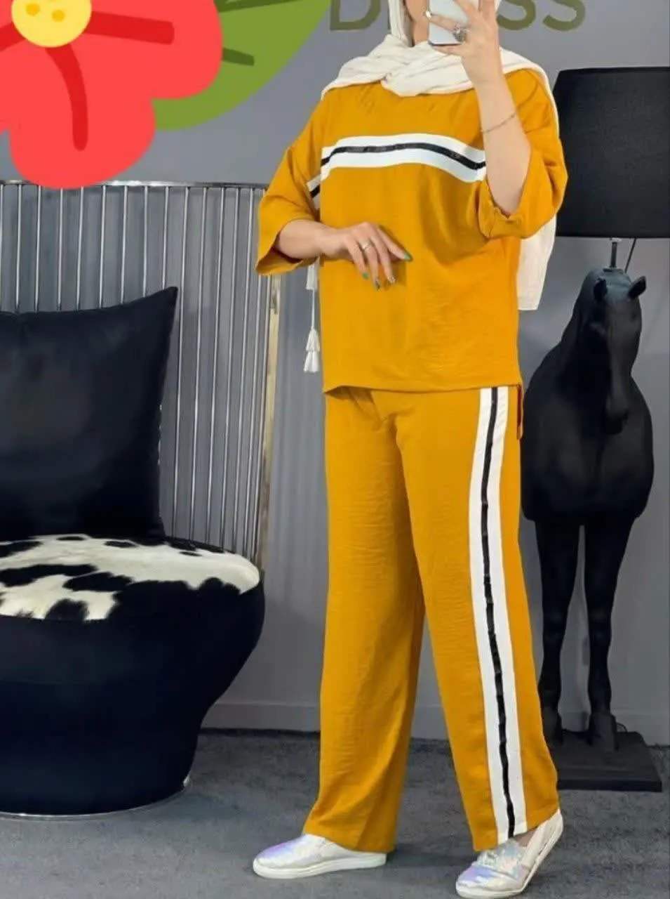 👚نام: ست شومیز و شلوار نواری