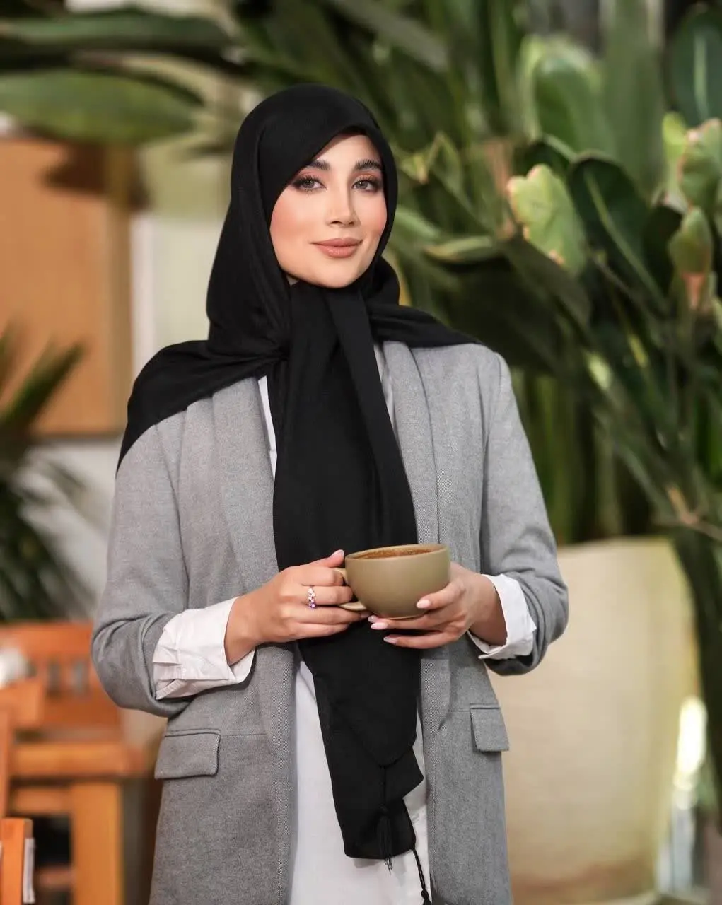 روسری نخ پنبه سیا اسکارف🍁🍂