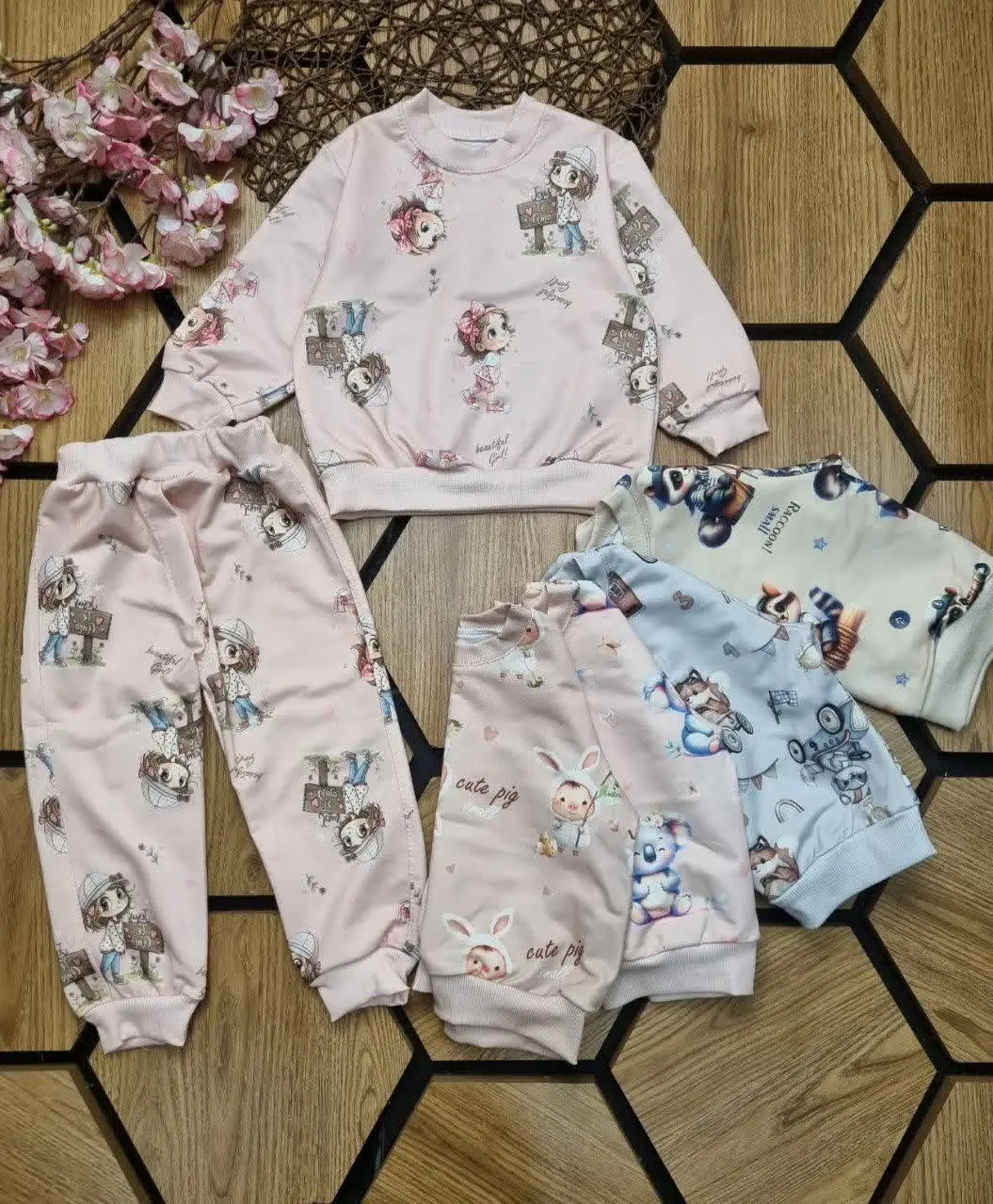 🌹بلوز شلوار تمام چاپ دخترانه👩