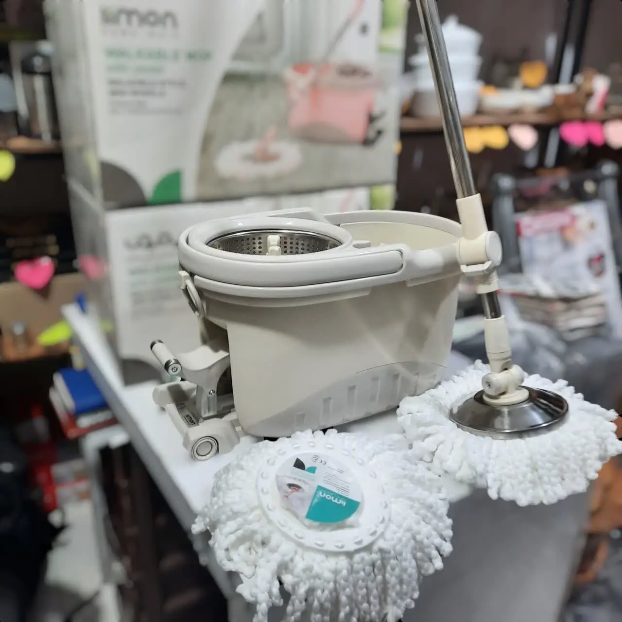 #سطل و تی چرخشی پدال دار متحرک🍓 لیمون 
