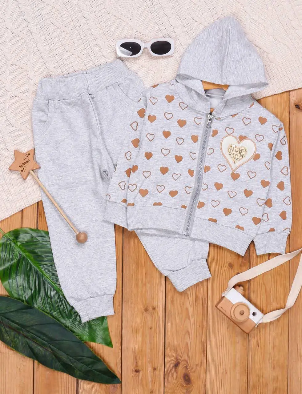 🎄سویشرت شلوار تمام چاپ قلبی...