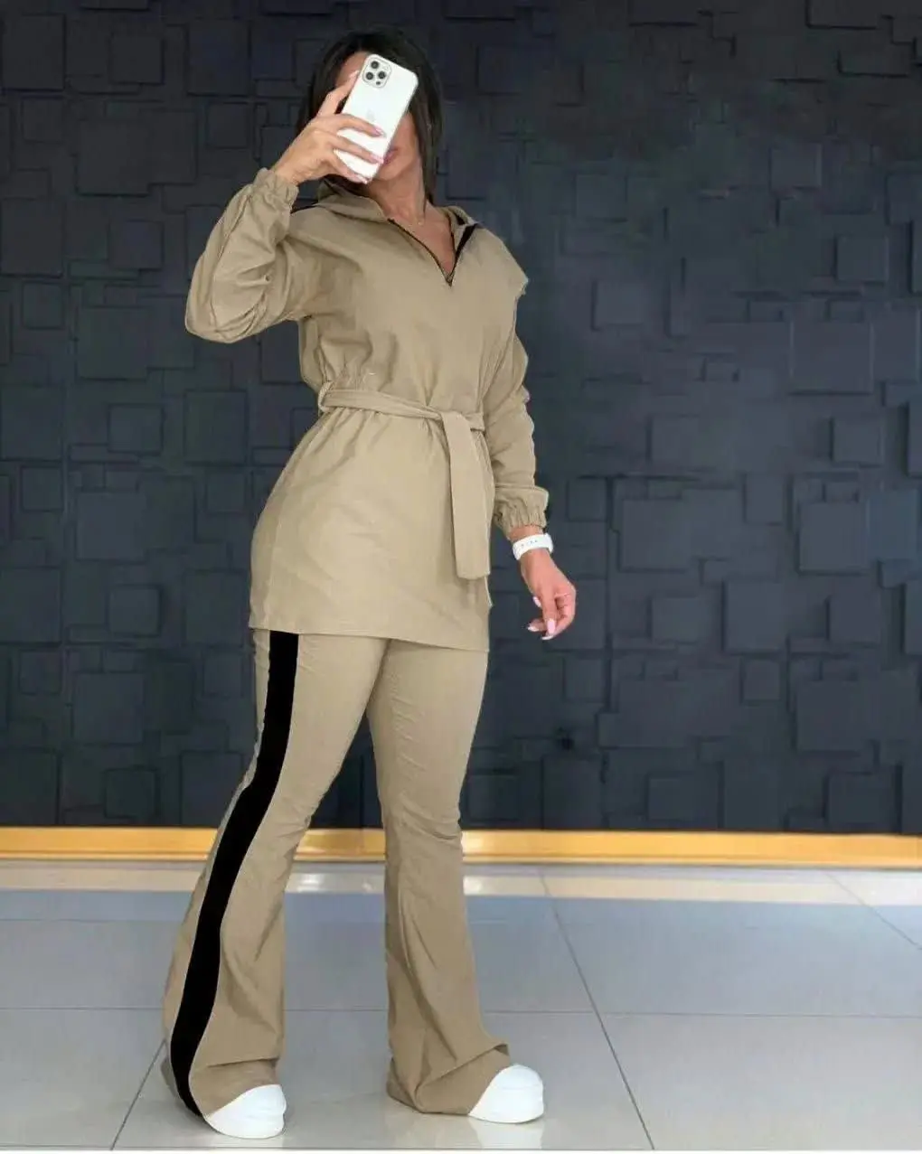 🧥👖ست مانتو کلاه دار+شلوار ب...