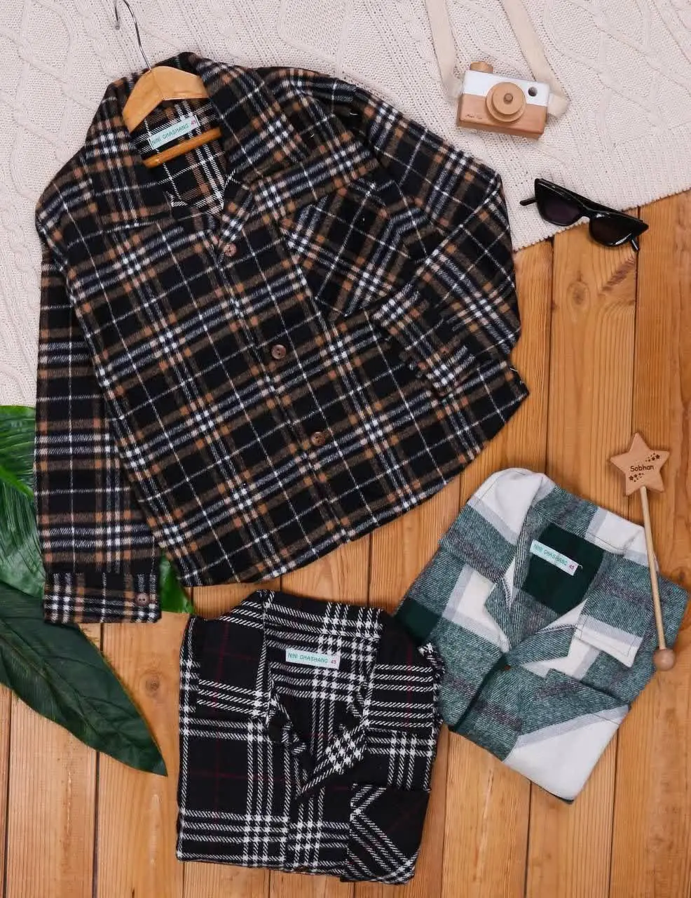 🎄پیراهن شکت کشمیر ضخیم چهار...