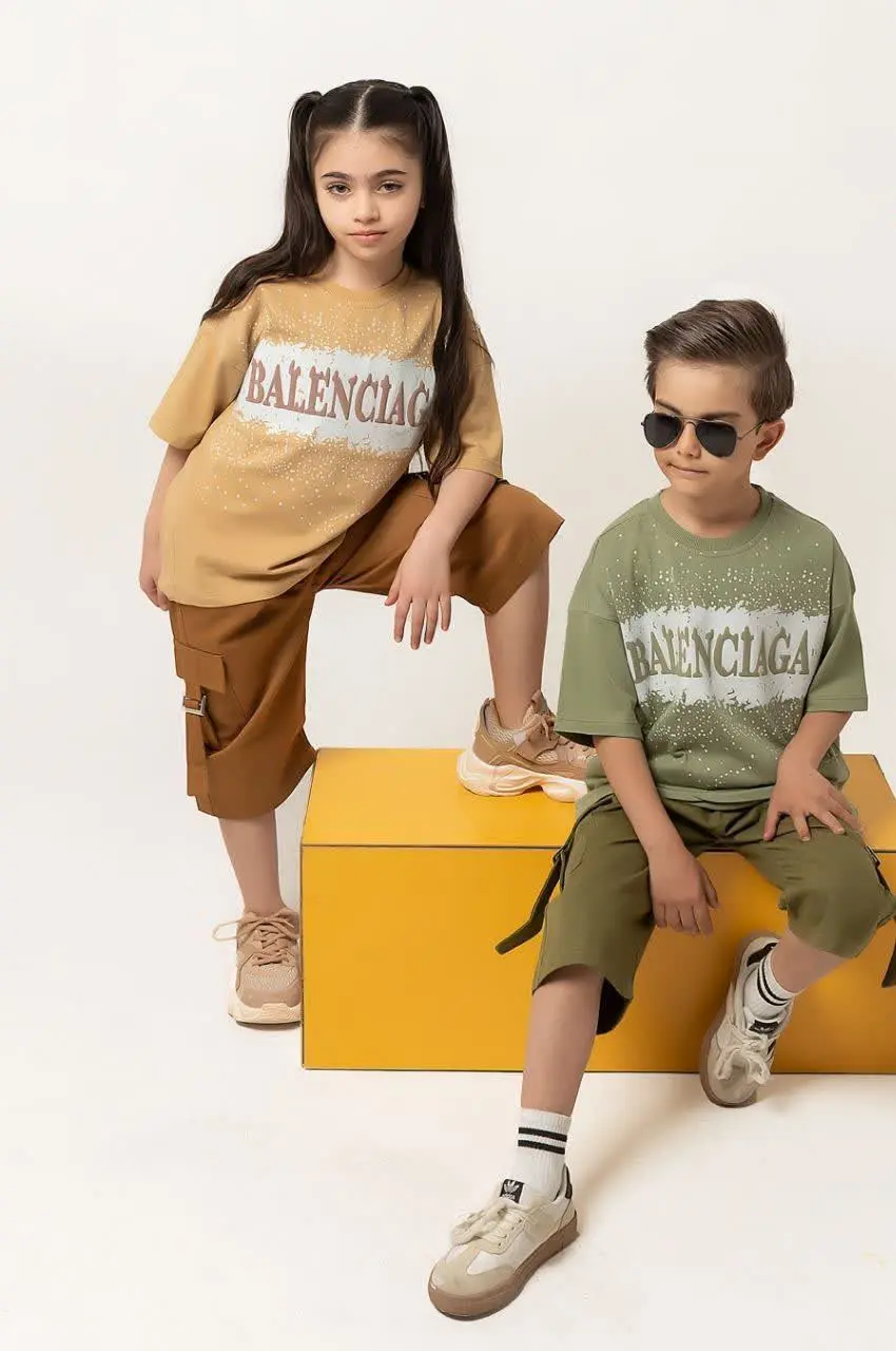 👫تی شرت و شلوارک کتان BALENCIAGA👫
