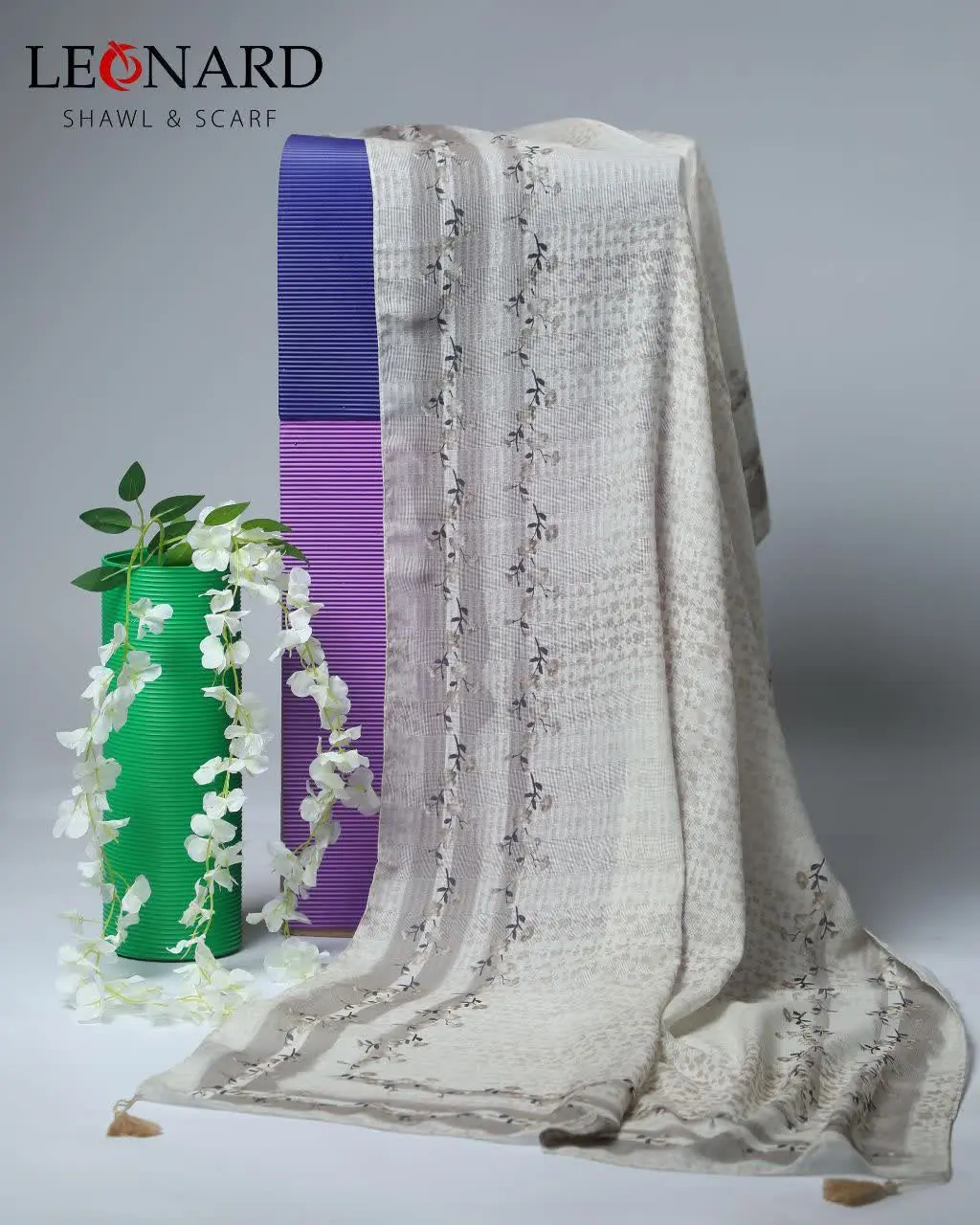 ☪️شال نخی پک کرم
