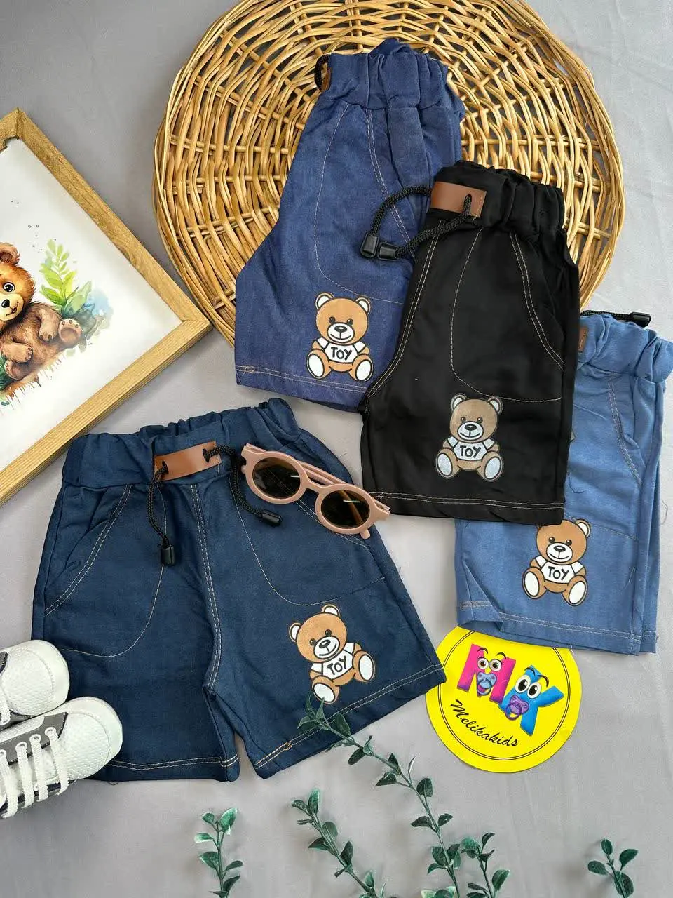 شلوارک طرح لی خرس toy نوزادی و کودک کد ۱۲۰۲۷ 
