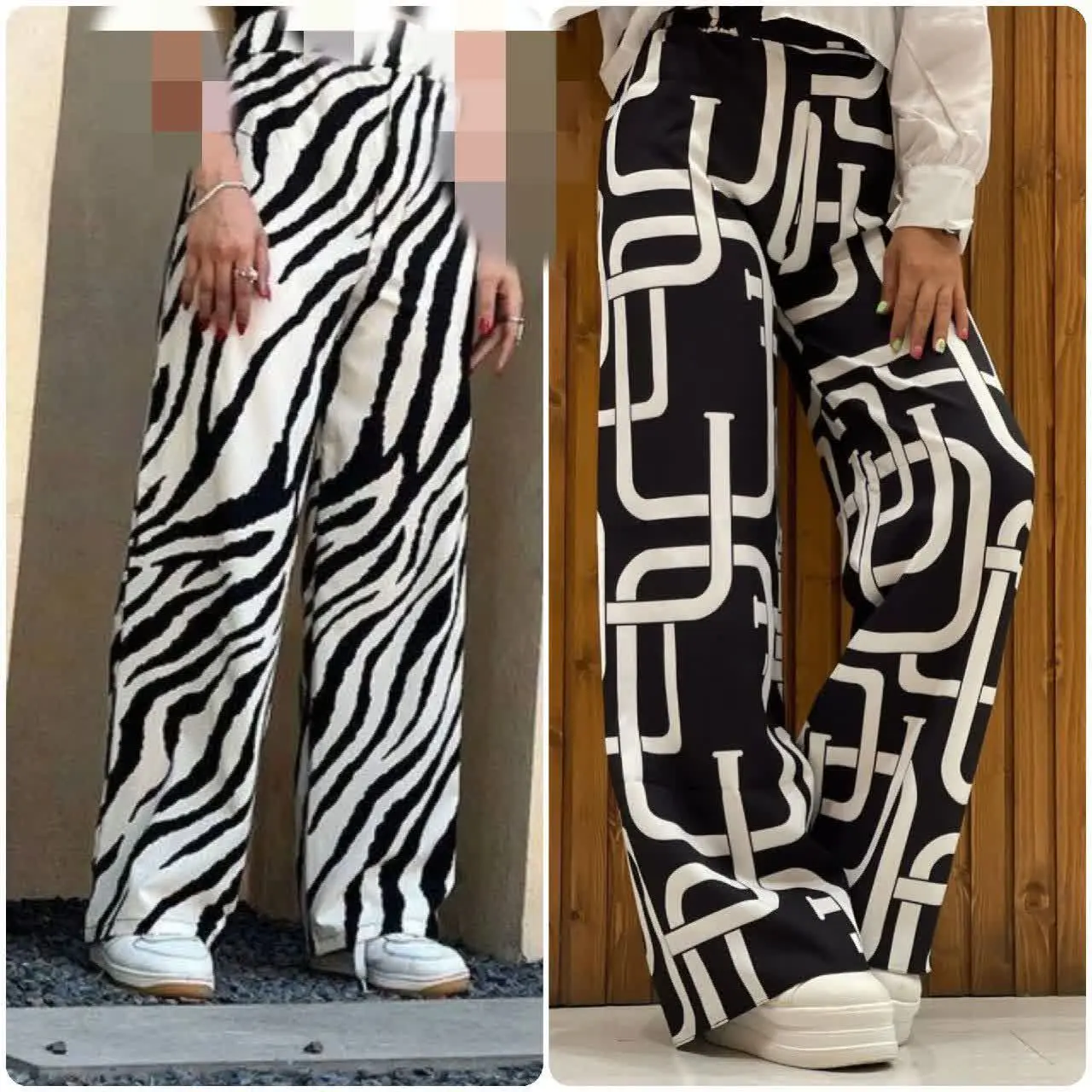 🌸 نام: شلوار بگ طرحدار
