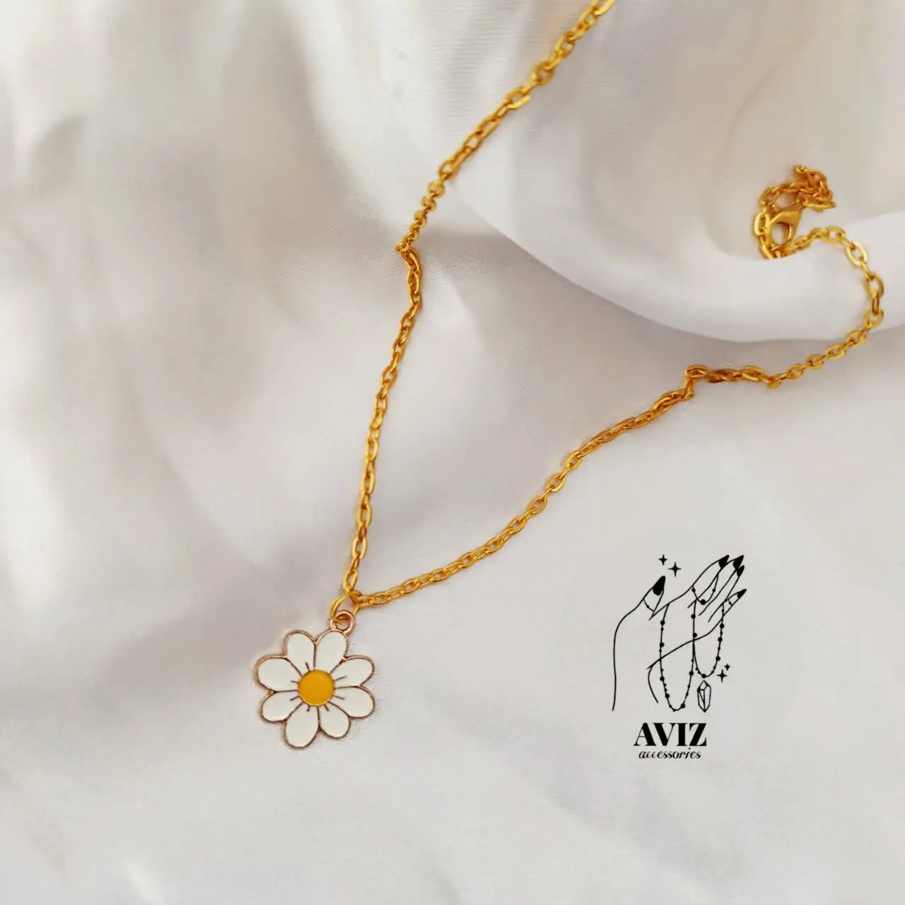 گردنبند طرح بابونه😍🌼