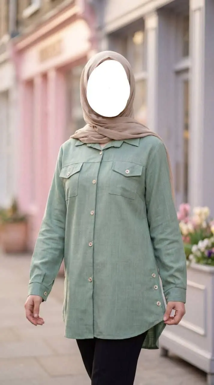 شومیز مانتویی بغل دکمه شانت...