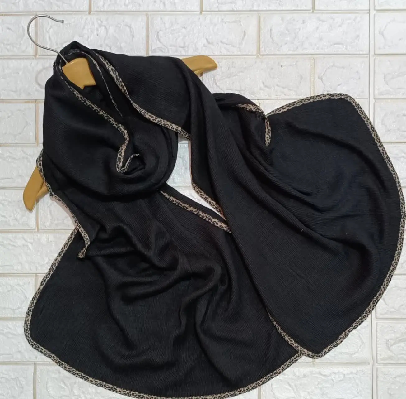 🐝شال پلیسه مشکی اعلا