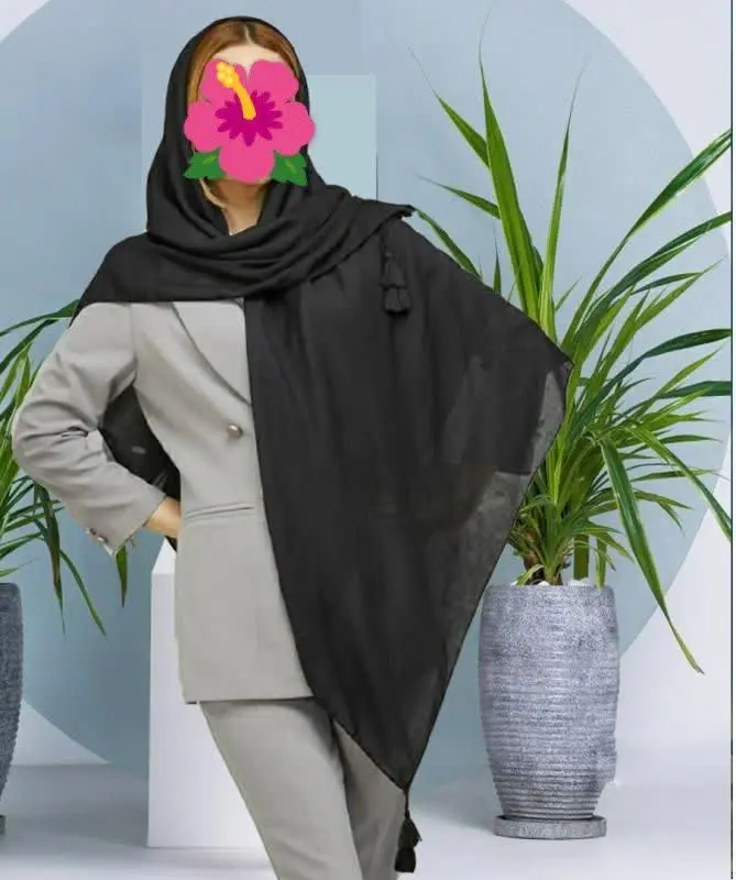 روسری نخی ساده منگوله دار 🌸 
