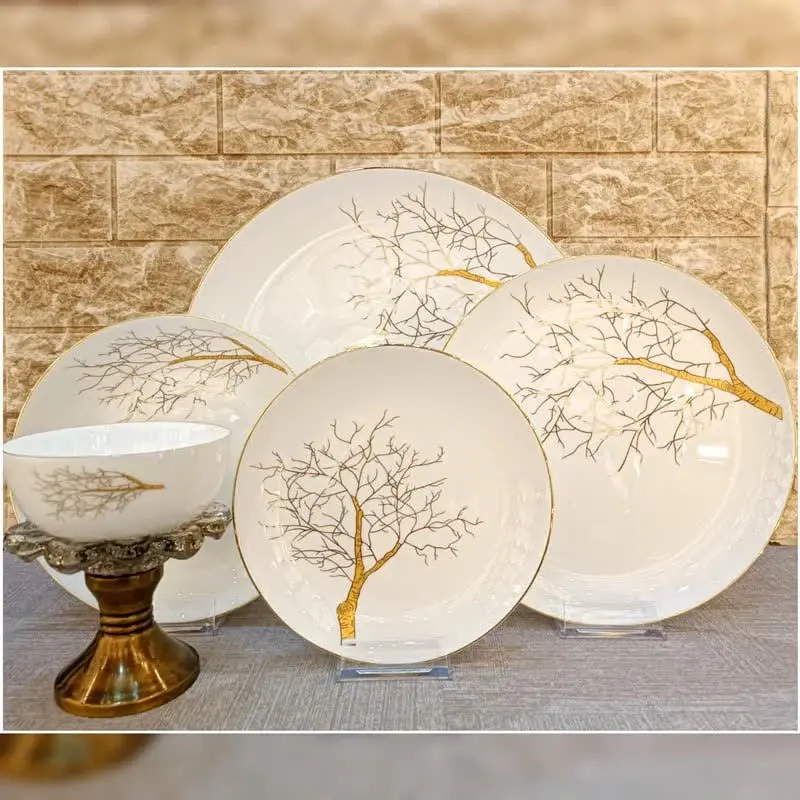 گرددرخت لب طلا🍽 سرویس ۲۶ پارچه ۶نفره غذاخوری
