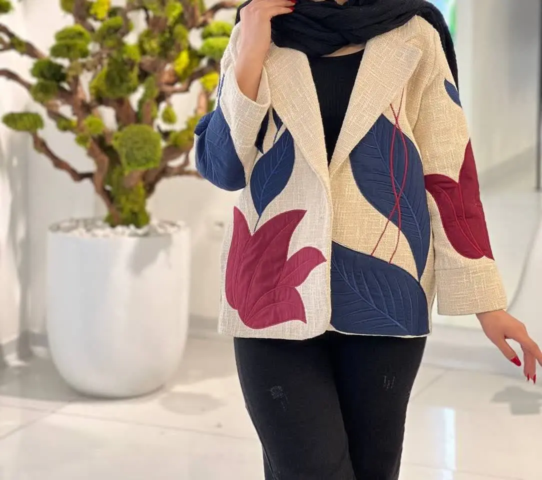 🌸لینن کنفی مدل برگی
