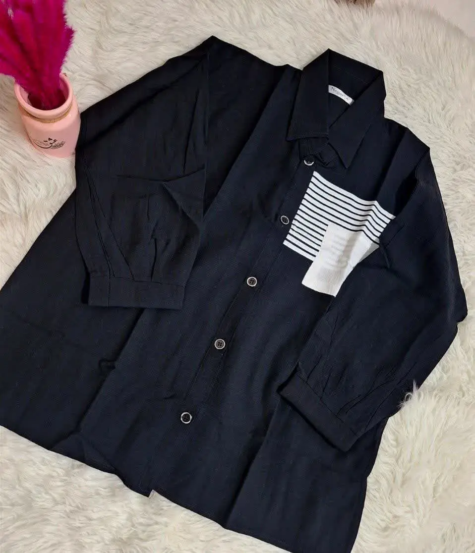 نام: مانتو نخی مشکی وسفید
