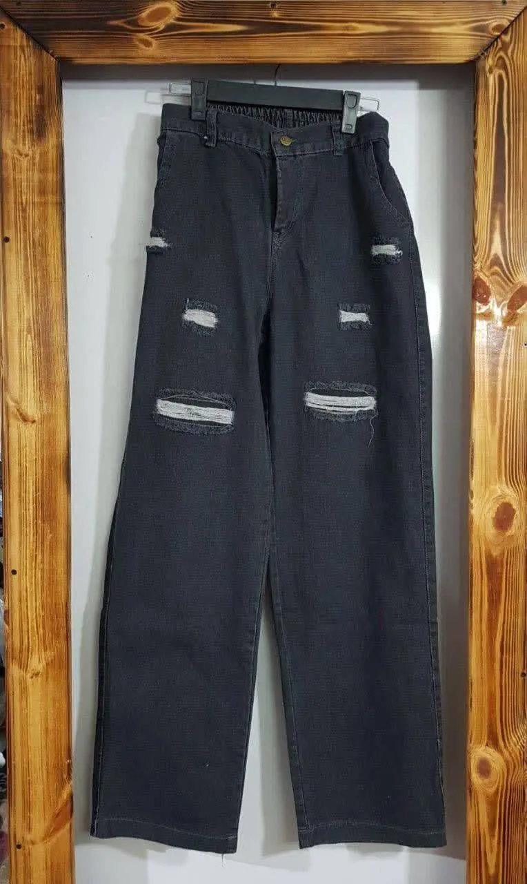 شلوار بگ زاپ سفید