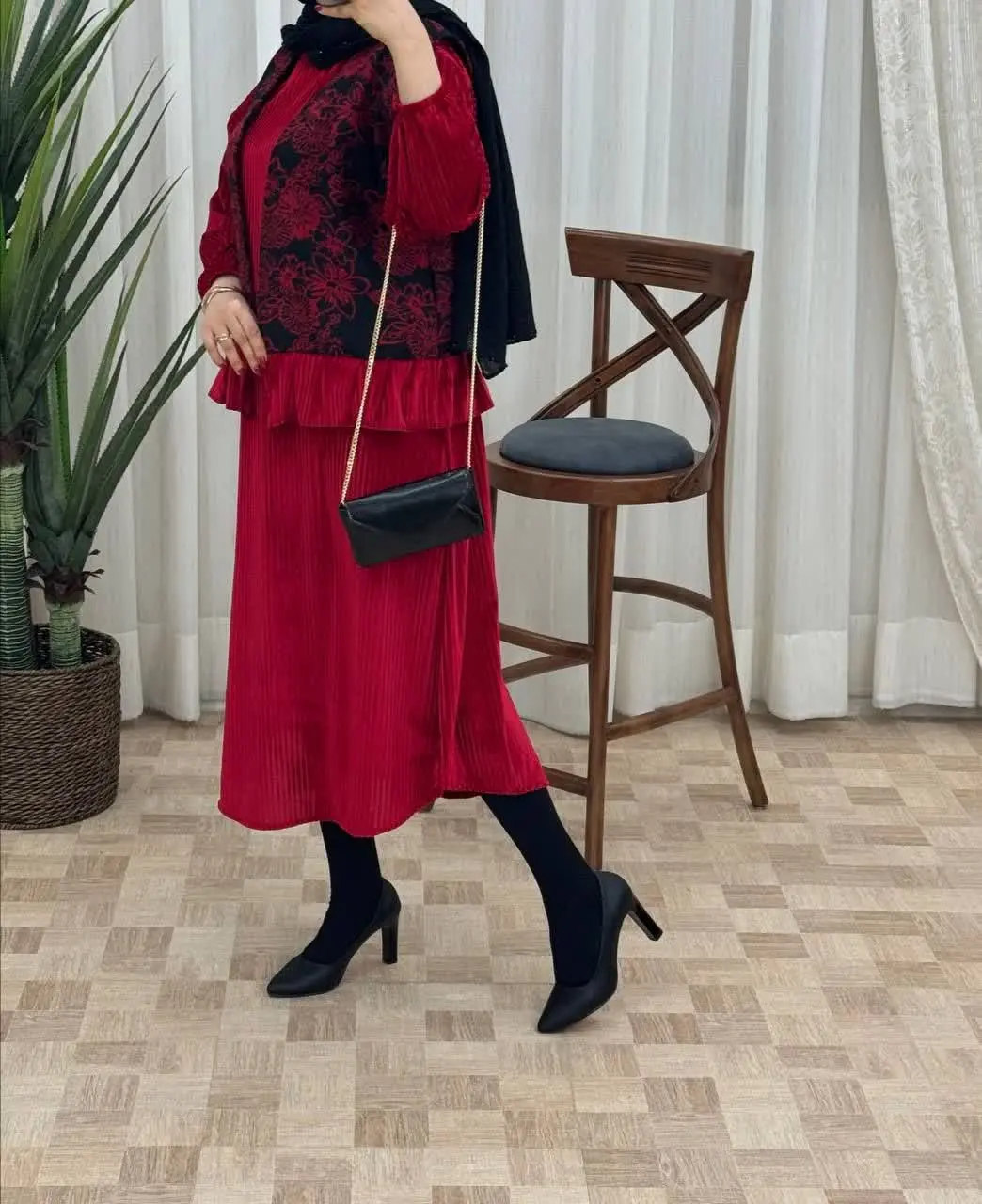 🍁نام: دوتیکه جلیقه و پیراهن یلدایی رز
