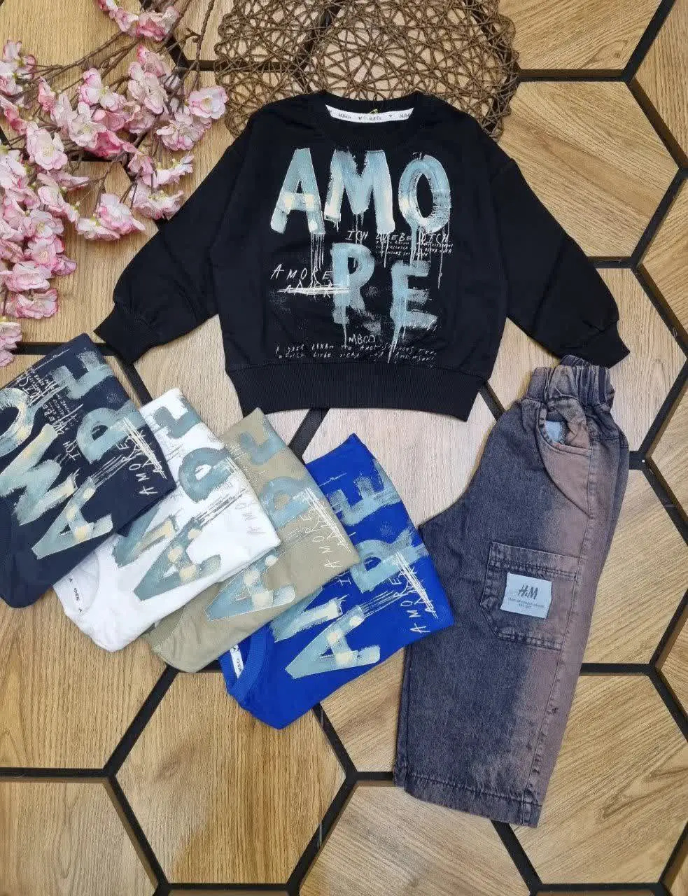 🍀بلوز با شلوار لی پسرانه🧑