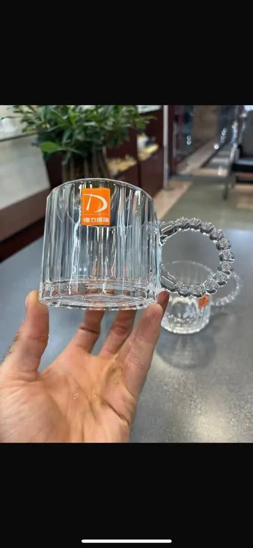 لیوان بلوری دسته منجوقی جذا...