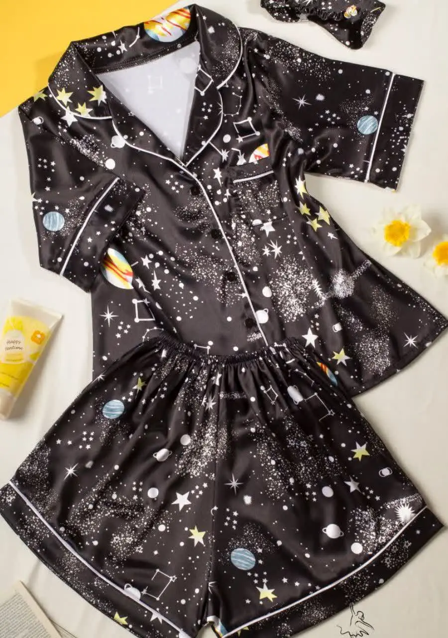 🪐💫بلوز و شورتک ساتن🪐💫
