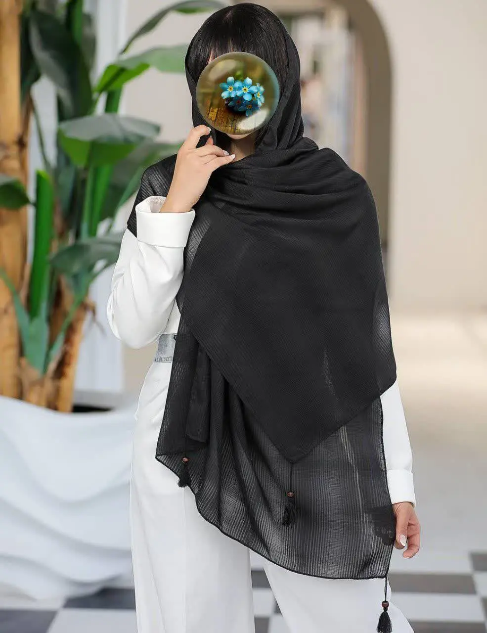 🐝شال نخی شطرنجی اعلا