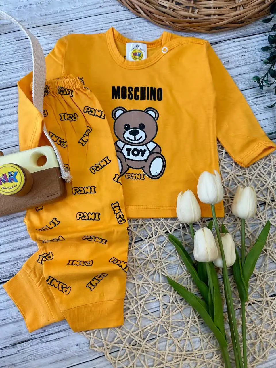 بلوز شلوار طرح موسچینو پرتق...