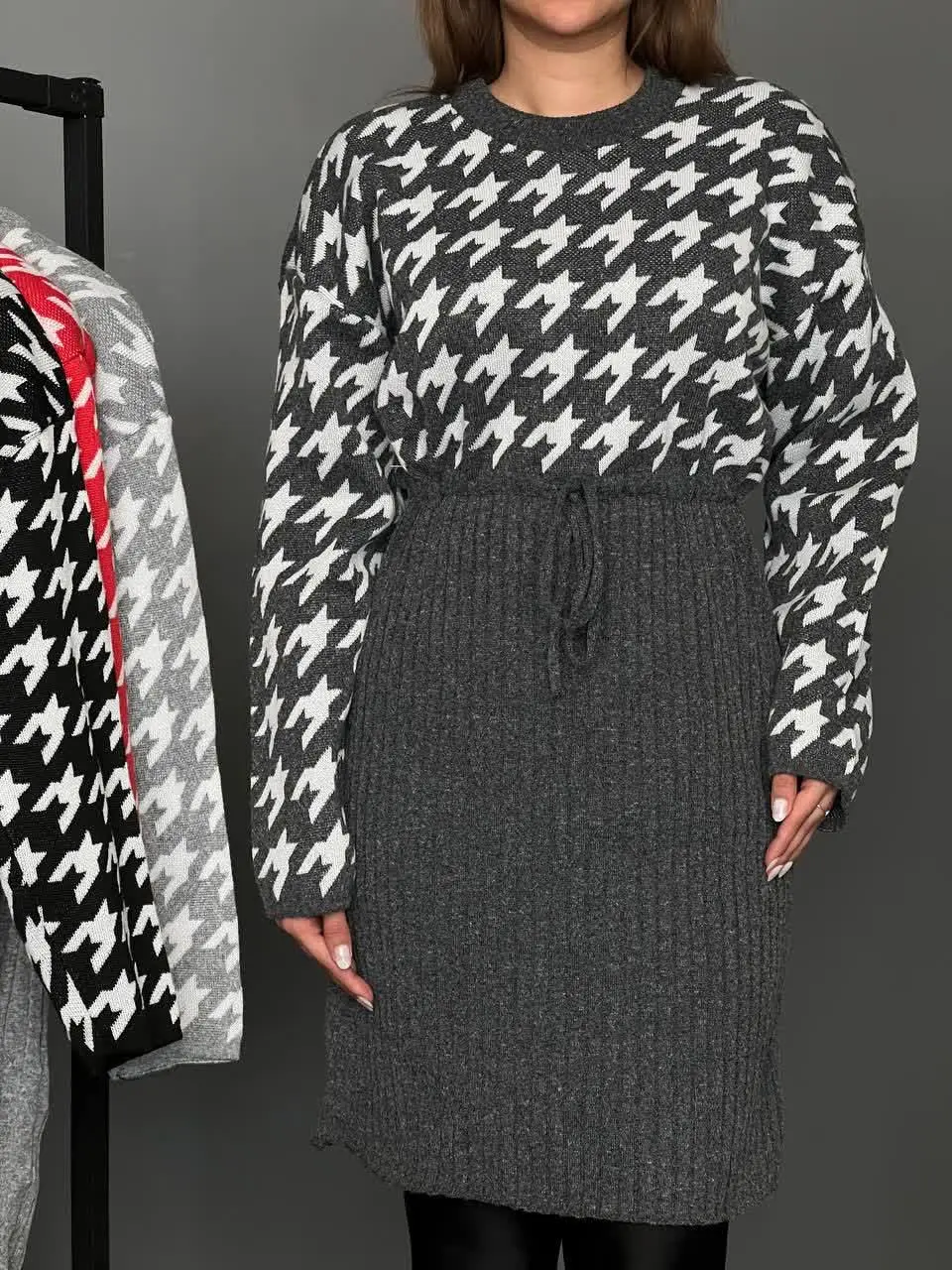 🌼مانتو پیراهنی بافت جلو بسته 
