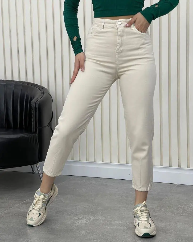 شلوار کتان مام استایل