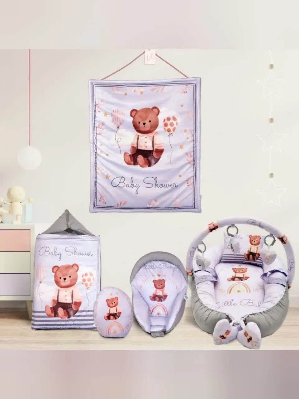 تشک لبه دار هفت تکه طرح تدی نوزادی و کودک کد ۲۱۰۳۵ 
