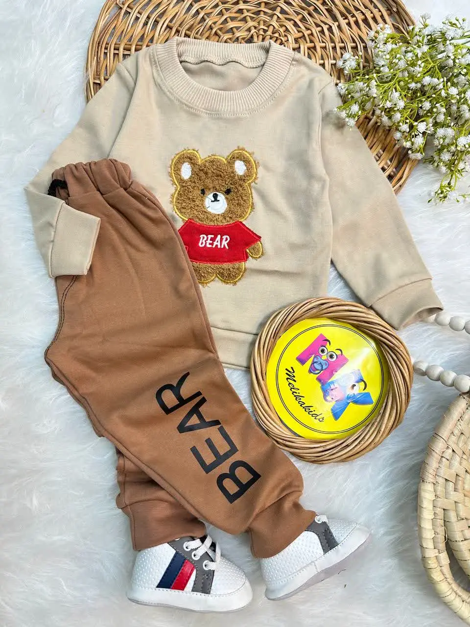 بلوز شلوار طرح تدی Bear لباس قرمز نوزادی و کودک کد ۱۷۳۱۴۳ 
