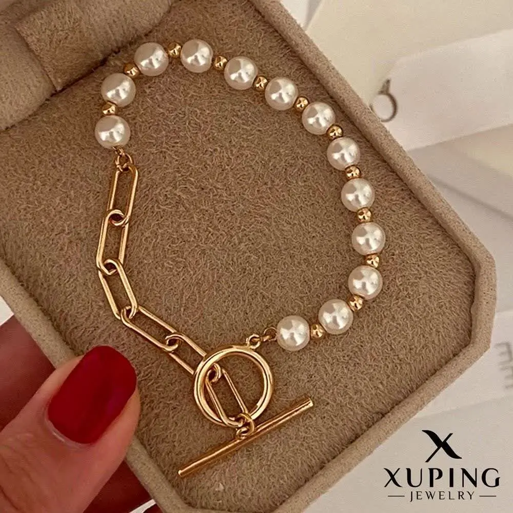 💎 دستبند مروارید قفل T برند...