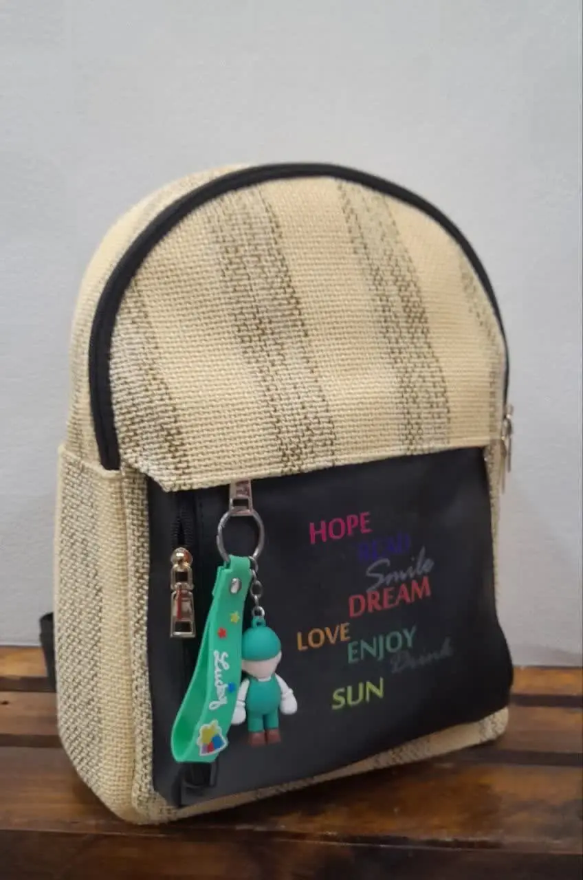 کوله کنفی و چرمی ترکیبی 
