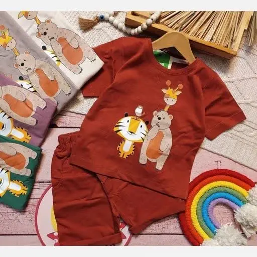 ست تیشرت شلوارک حیوانات🍃🍃