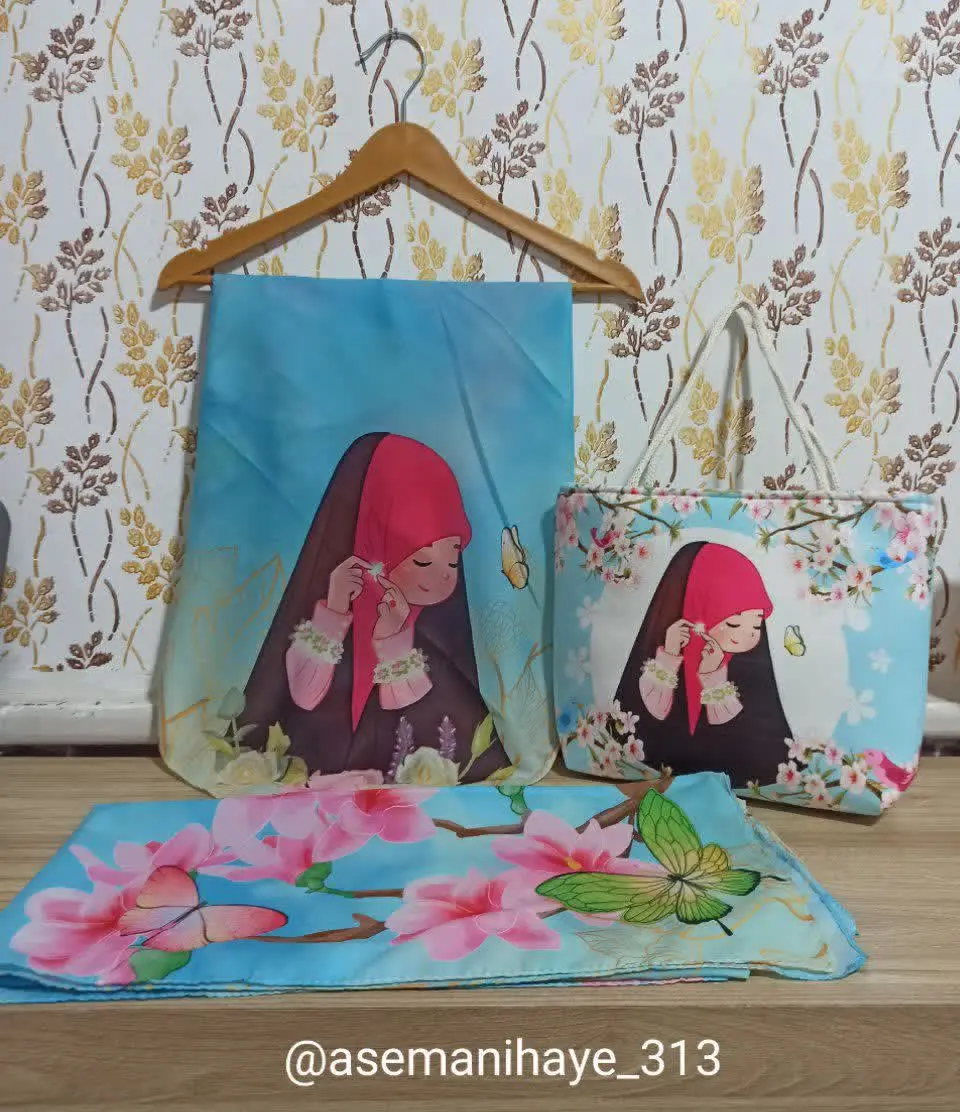 کیف مخمل رنگ آبی آسمانی