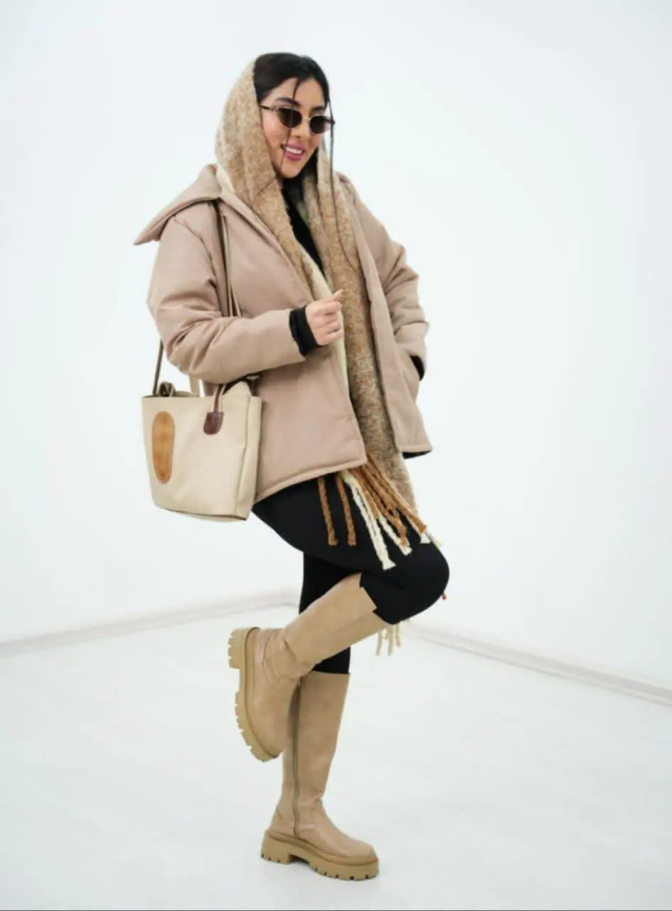 کاپشن مموری کمربنددار