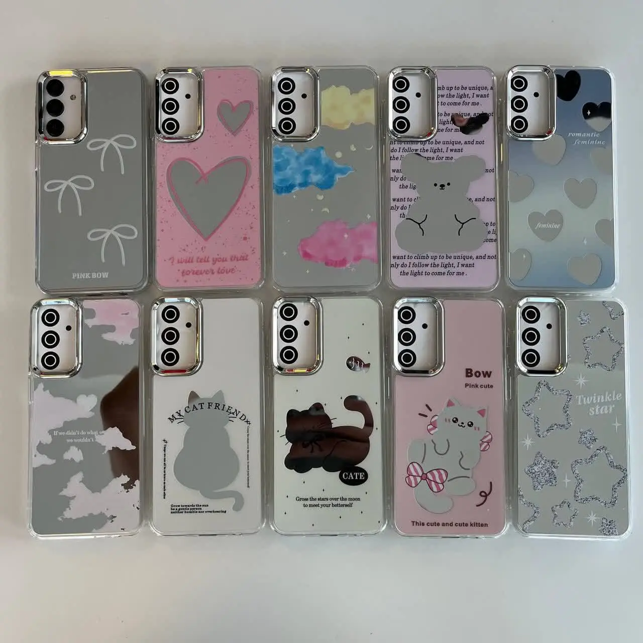 قاب آینه‌ای فوق العاده زیبا و فانتزی در ۸ طرح جذاب جنس مقاوم و نشکن مخصوص انواع #سامسونگ #شیائومی و #آیفون 
