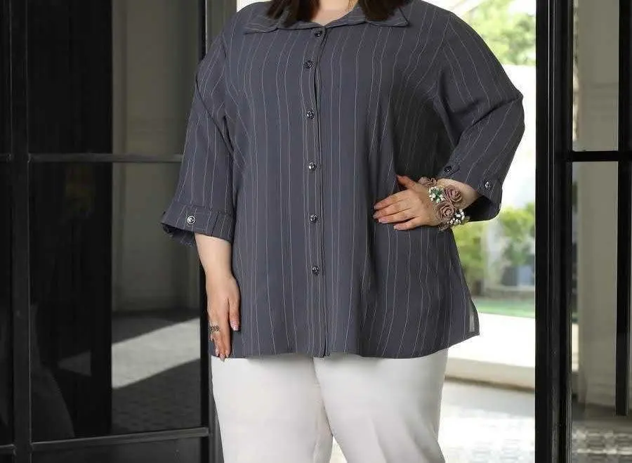 شومیز سایزبزرگ مدل زمرد ✨