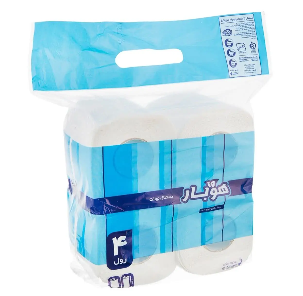 دستمال رولی ۴ قلو با کیفیت هوبار
