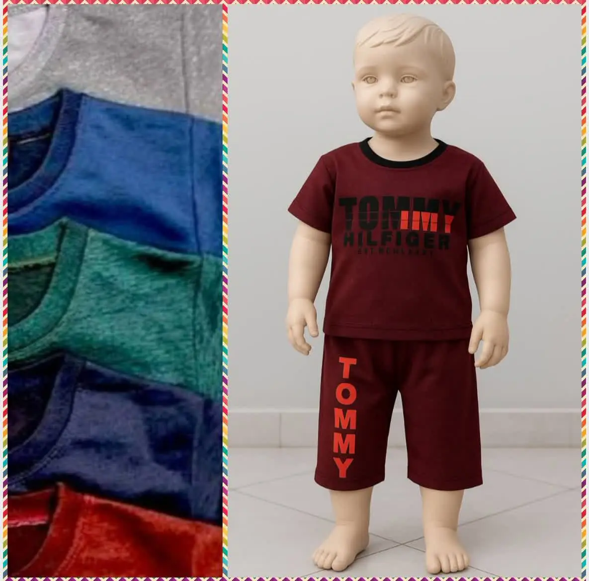 🧶تیشرت شلوارک پسرانه 🧸 پیش چاپ
