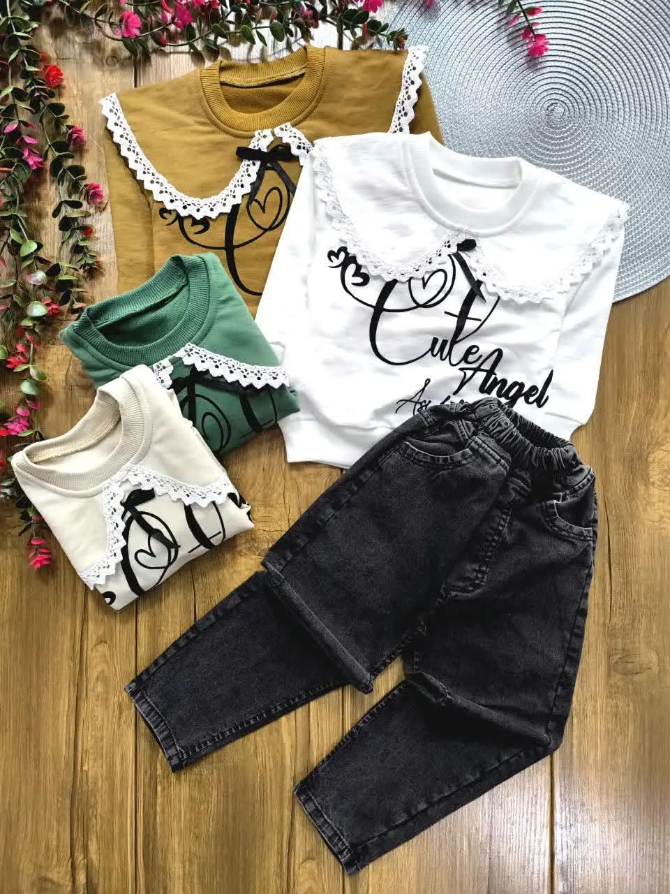 لباس دخترانه بلوز شلوار مجلسی کیوت😍
