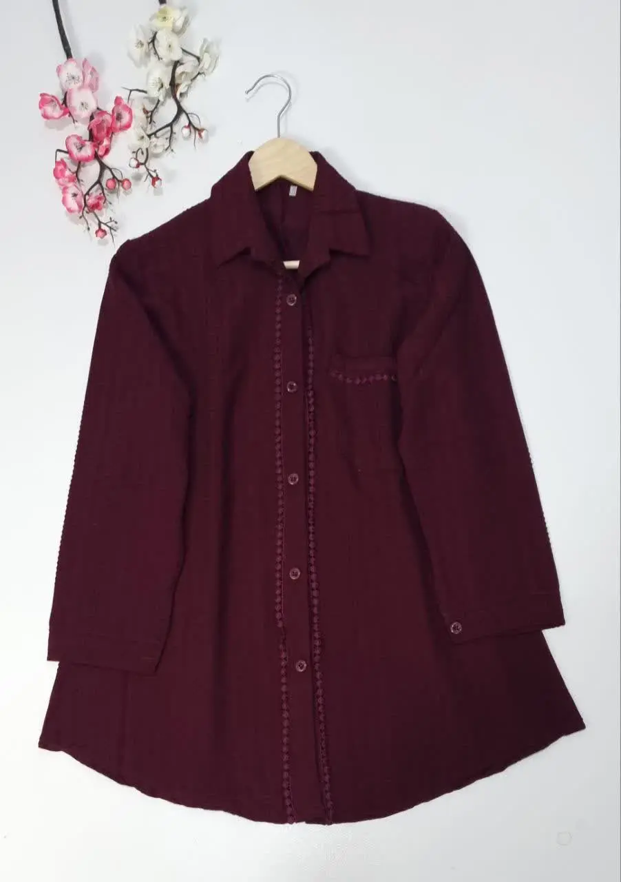 💥 یه شومیز زیبا با خرج کار عدسی، با پارچه با کیفیت لاریس کوک دوزی که فوق العاده نرم و لطیفه و خنک چروک نمیشه ابرفت و رنگ رف نداره 
