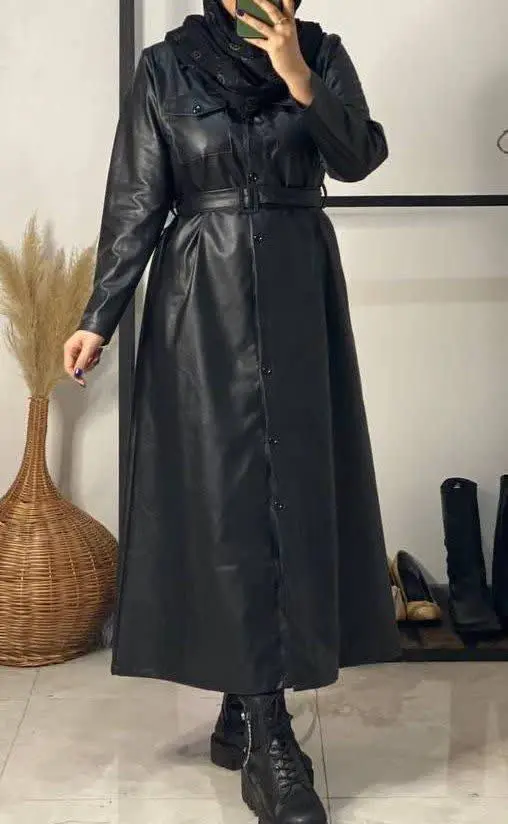 💥مانتو چرم بلند حوا😍