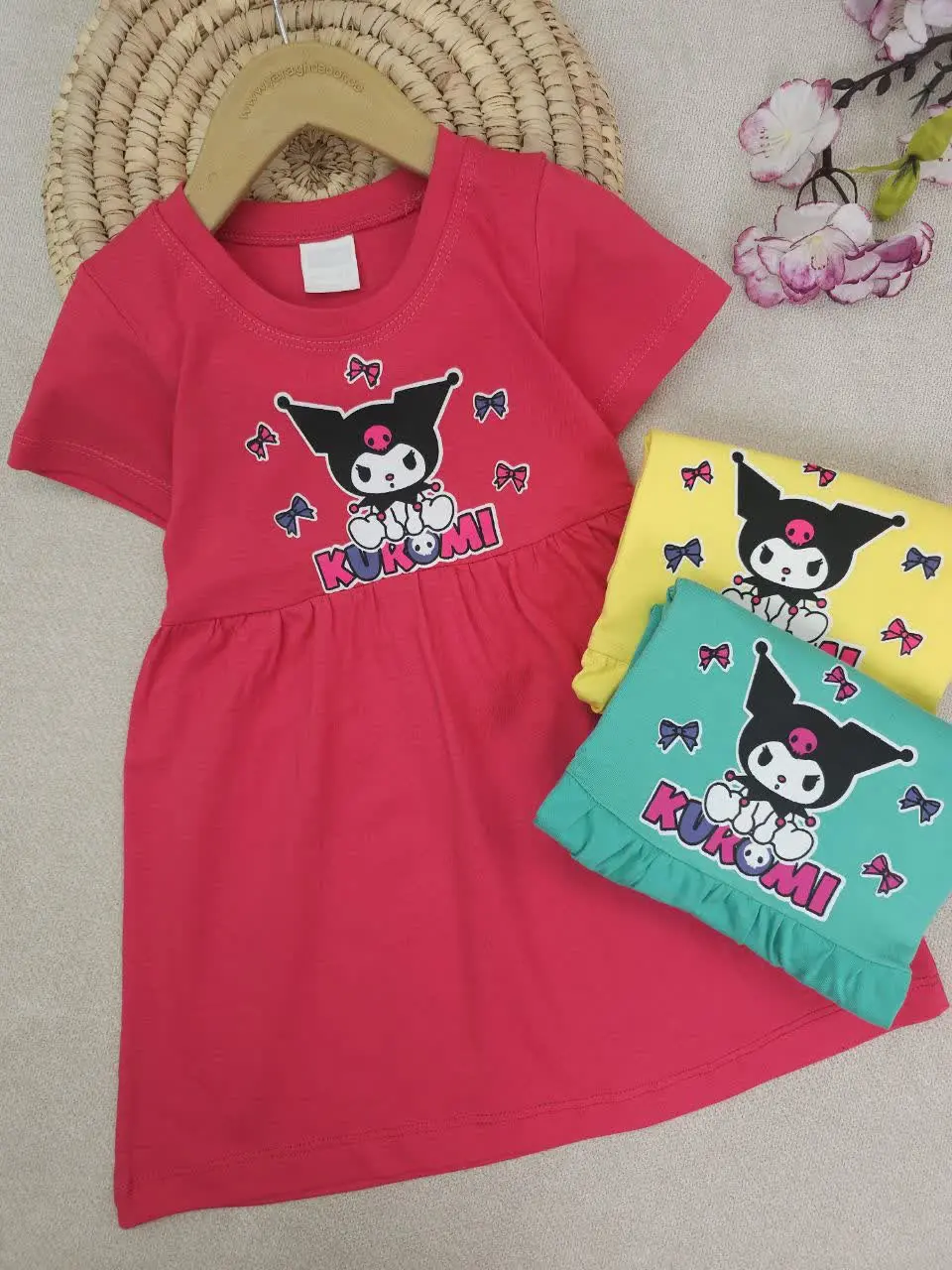 پیراهن دخترانه کرومی پاپیون
