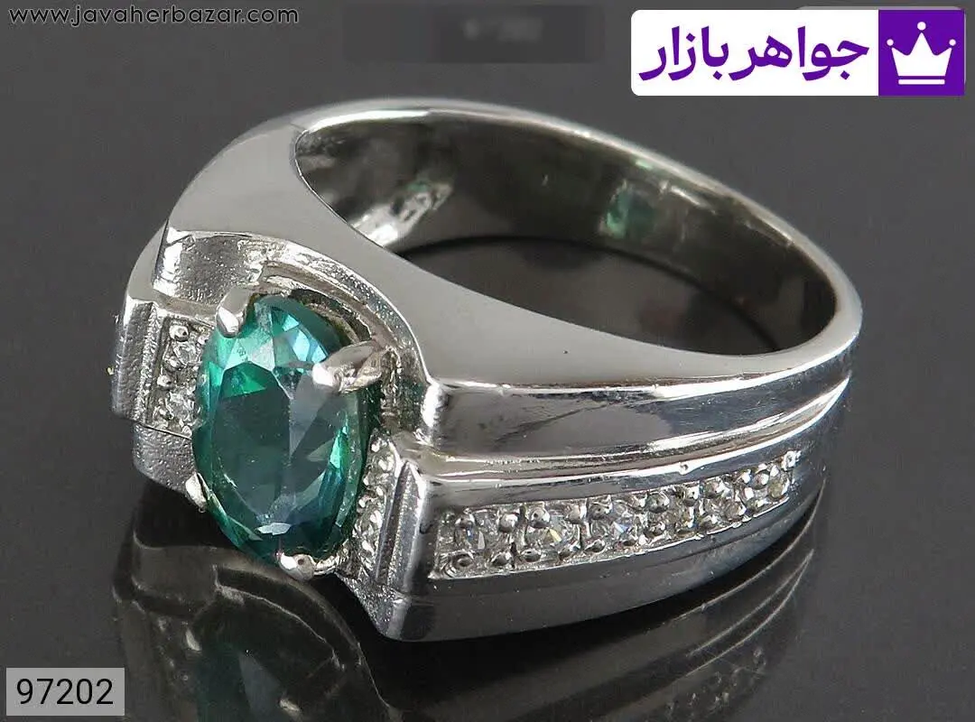 انگشتر نقره توپاز سبز فاخر...