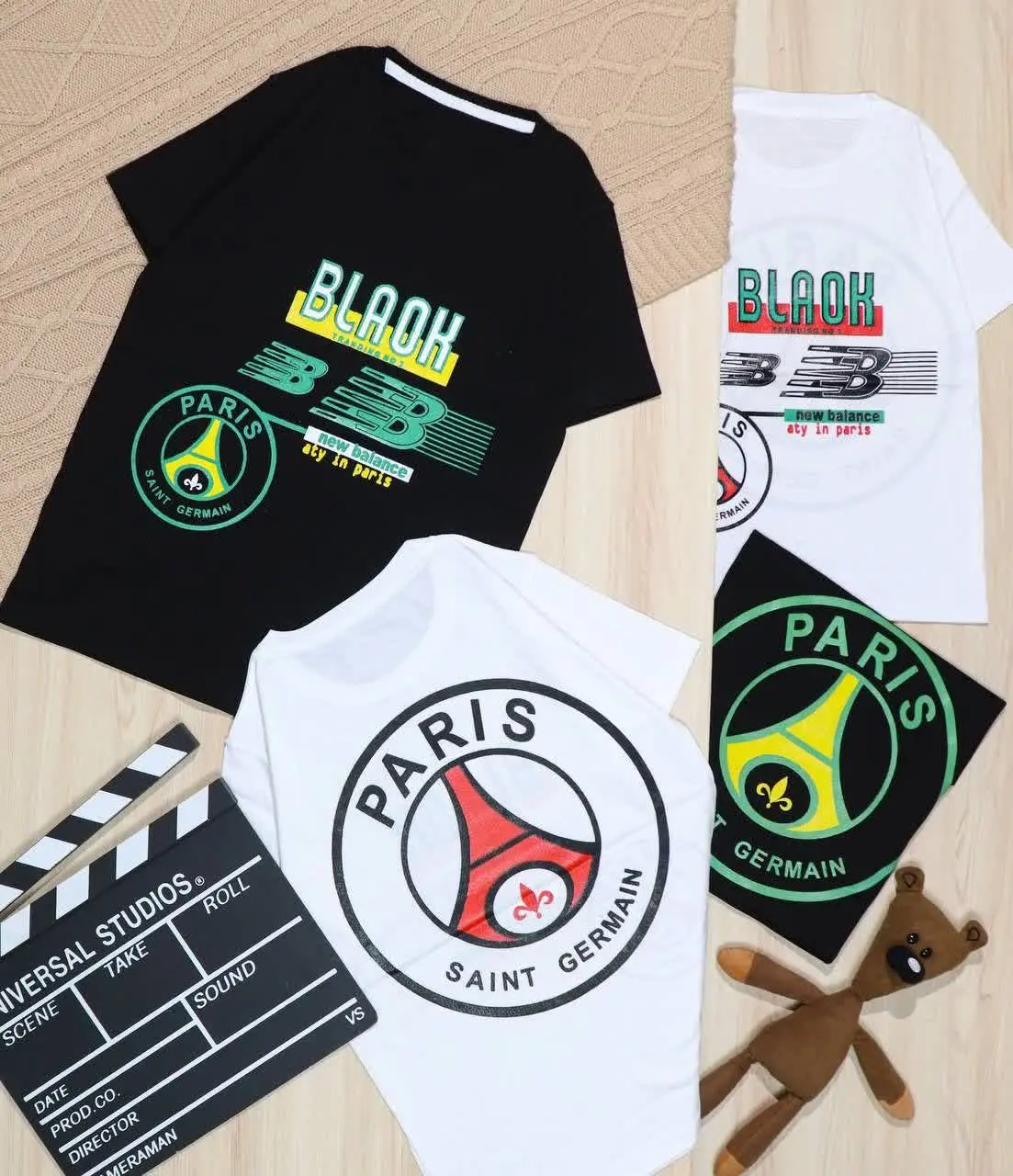 👫تیشرت تک چاپ PARIS سفید/مشکی👫
